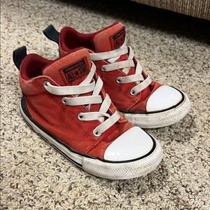 Converse Kids Red and White no tie slip-on Sneakers